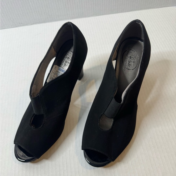 Black Peep Toe Women Shoes - Picture 5 of 9